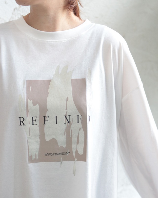 【hunch】コンパクトスムース箔プリント ロングTシャツ　(260907)