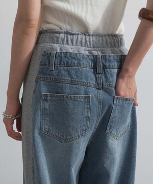 2407026 サイドスウェットドッキングデニム gray