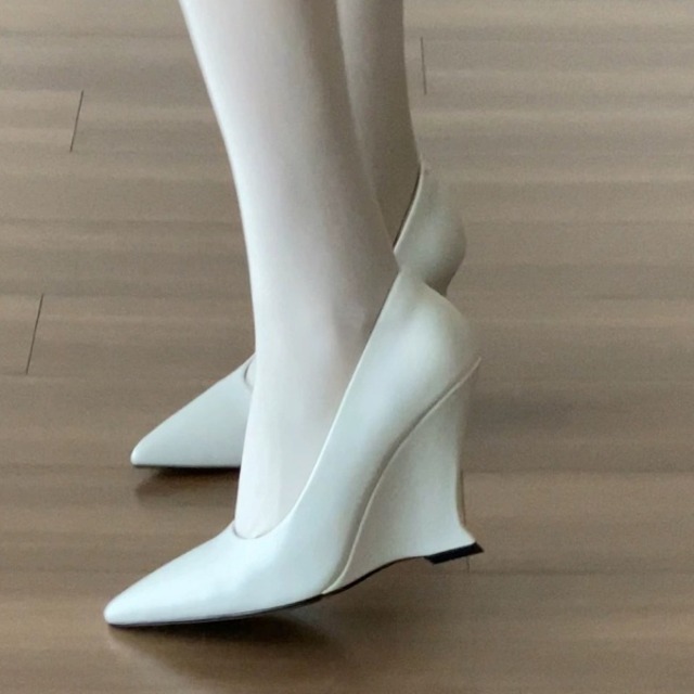 ウェッジソール ポインテッドトゥ パンプス 241283
