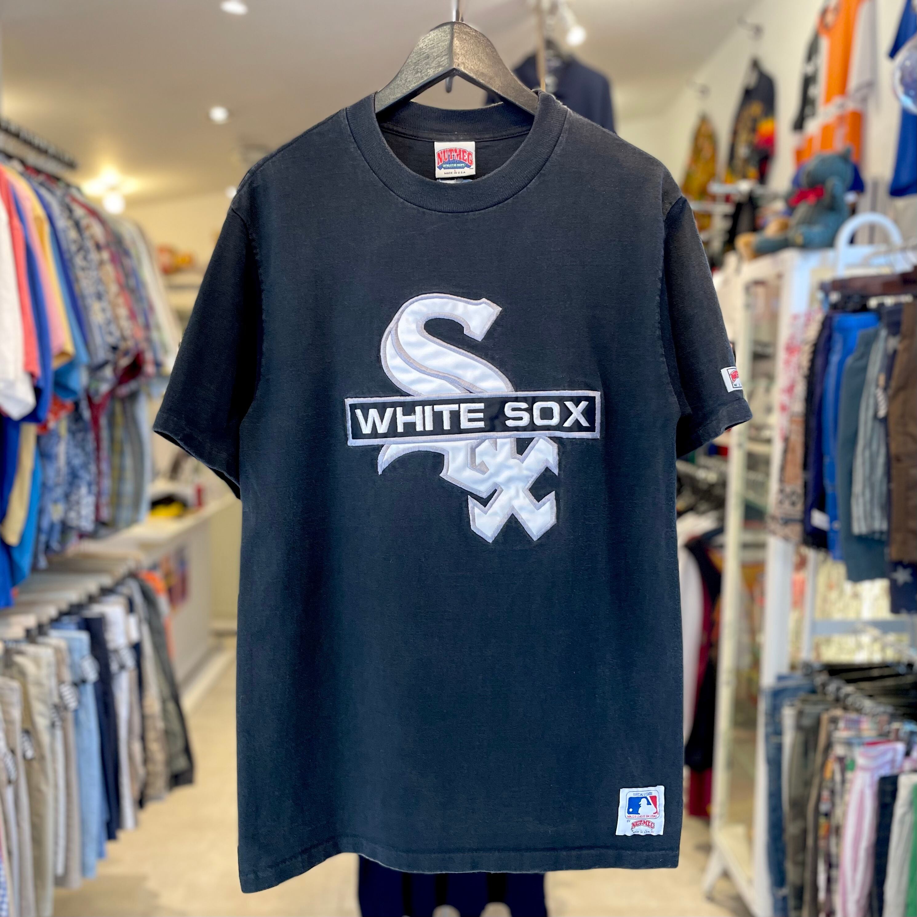 USA製 90s NUTMEG MLB Chicago White Sox シカゴ ホワイトソックス ビッグロゴ 半袖Tシャツ / L