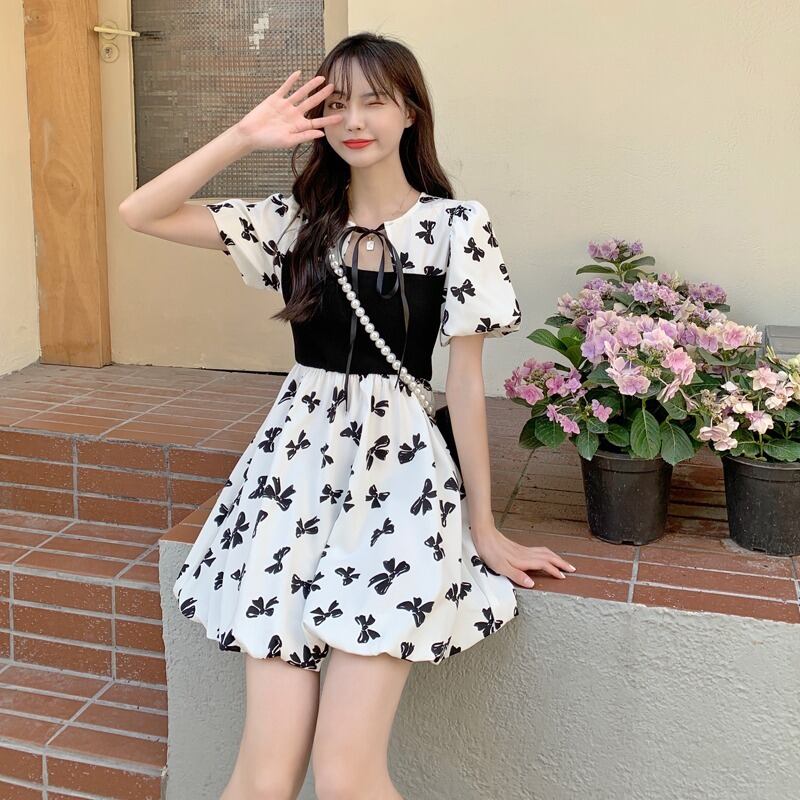 ドレス サマー薄手スタイルリボンウェストAラインスカート 夏物 1号婦人37509136693