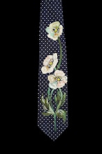 hand painted tie stripe dot white poppy