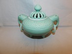 青磁香炉<松右衛門作＞celadoni porcelain incense burner