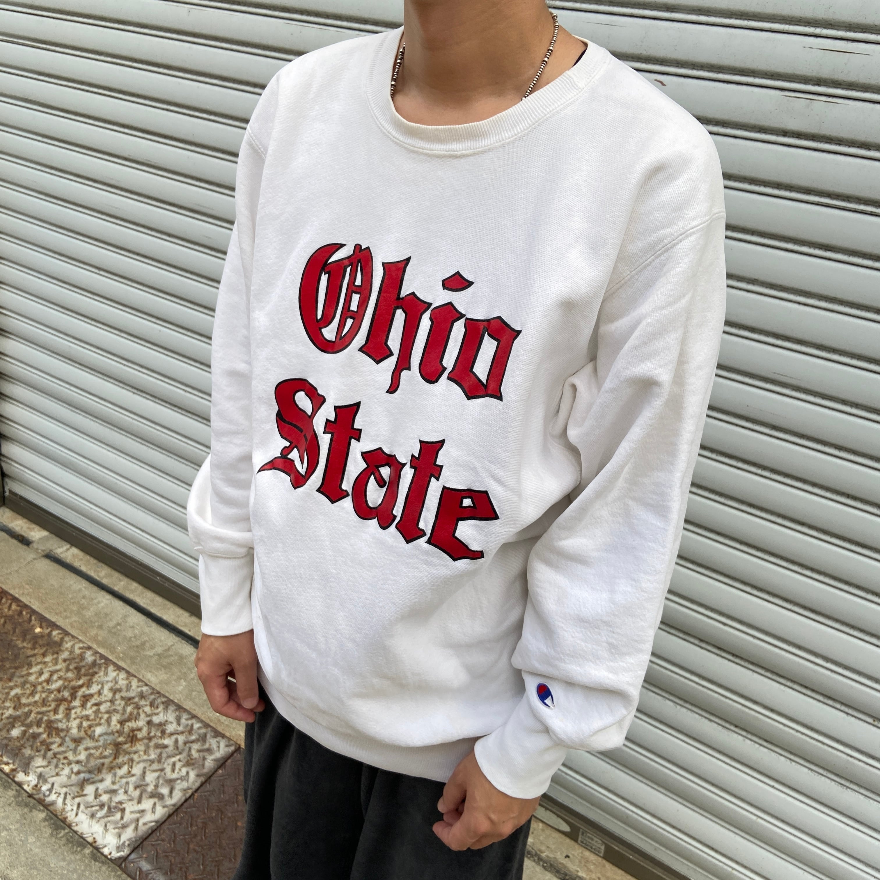 90s Champion OHIO STATE リバースウィーブ USA製 白 | 古着屋 Uan