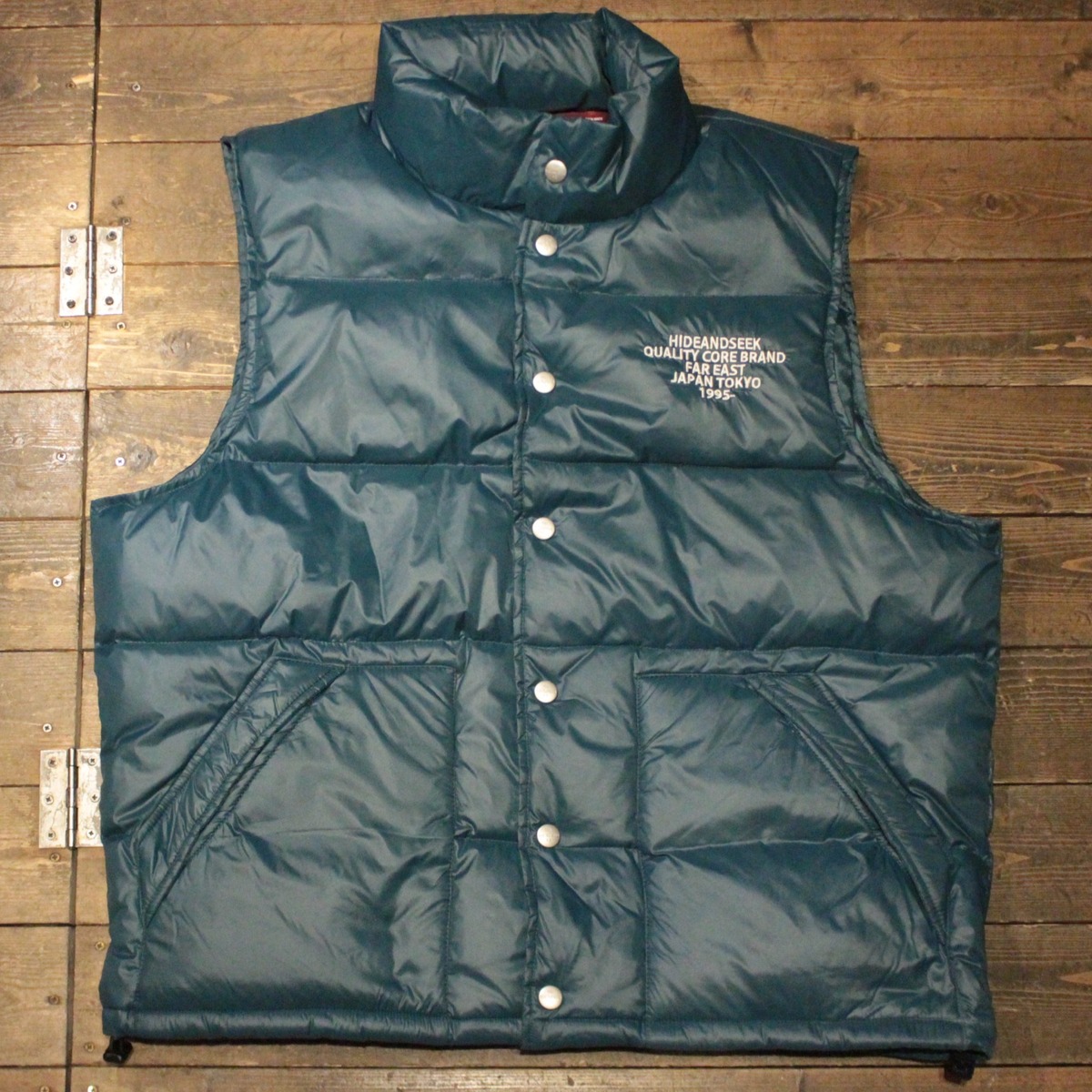 HIDE AND SEEK】Down Vest(23aw) GREEN (ハイドアンドシーク) ダウン 