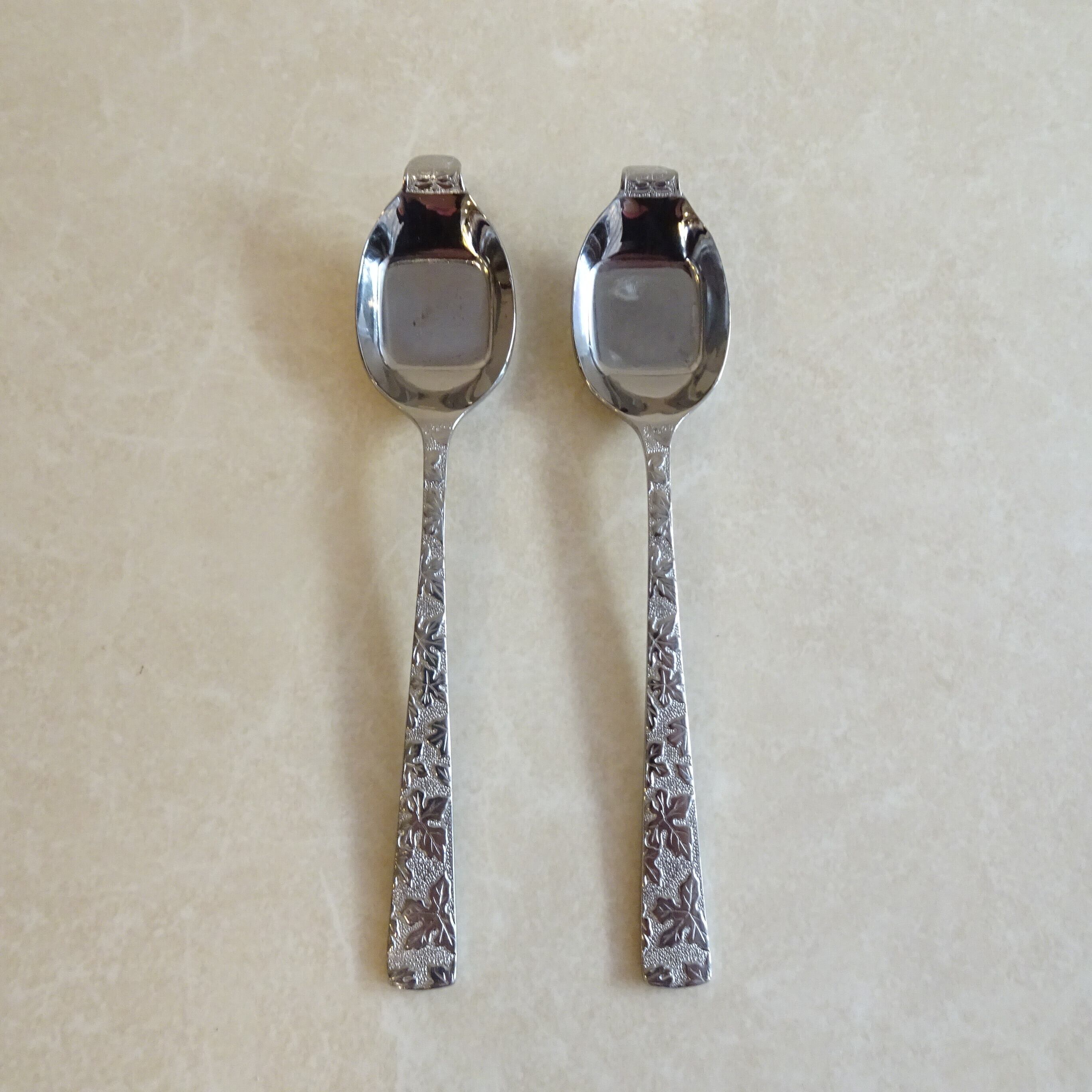 カフェロワイヤルスプーン2本セット（未使用・シルバー葉っぱ） | 純