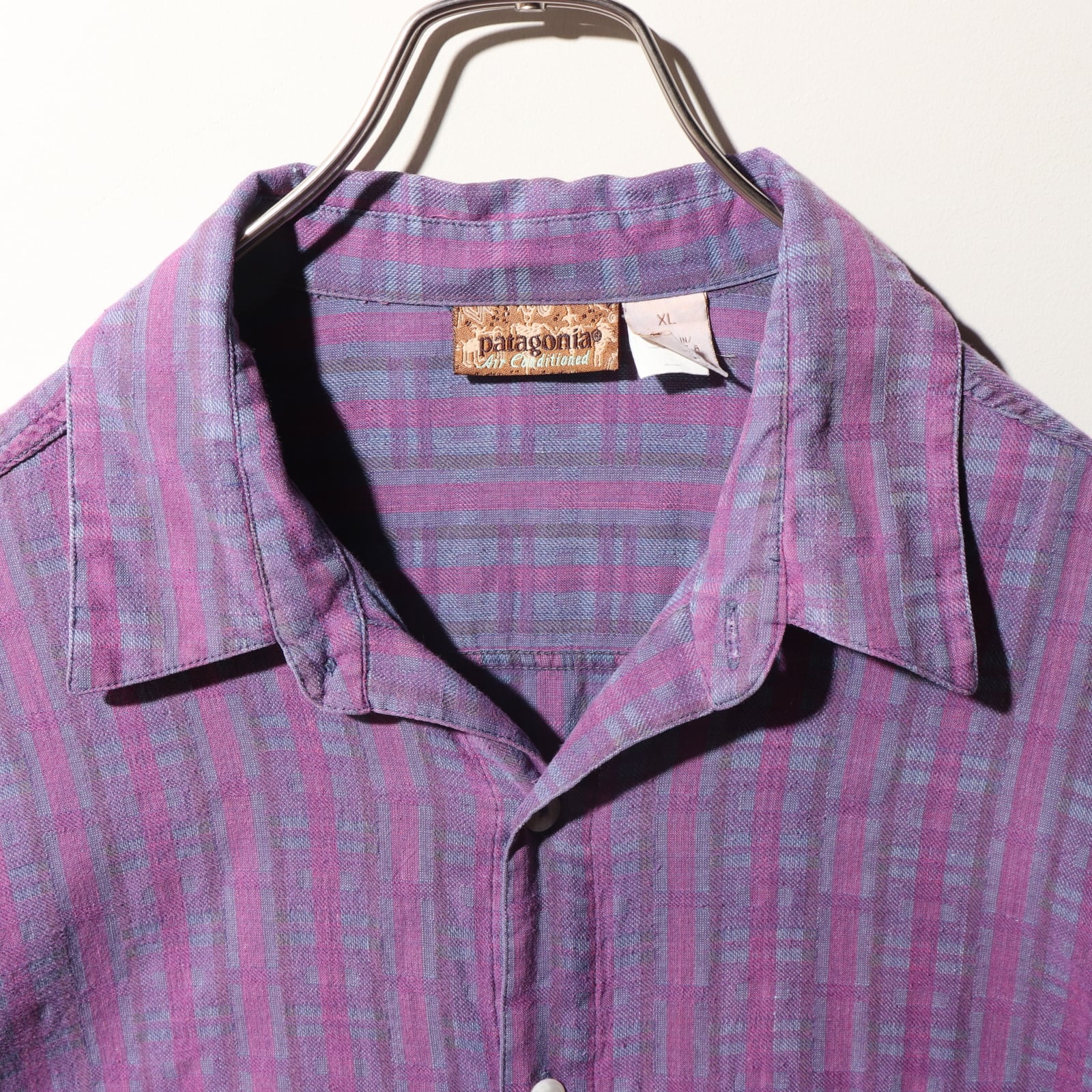 美品 XL ACシャツ チェック柄 パタゴニア patagonia アロハ 紫 総柄
