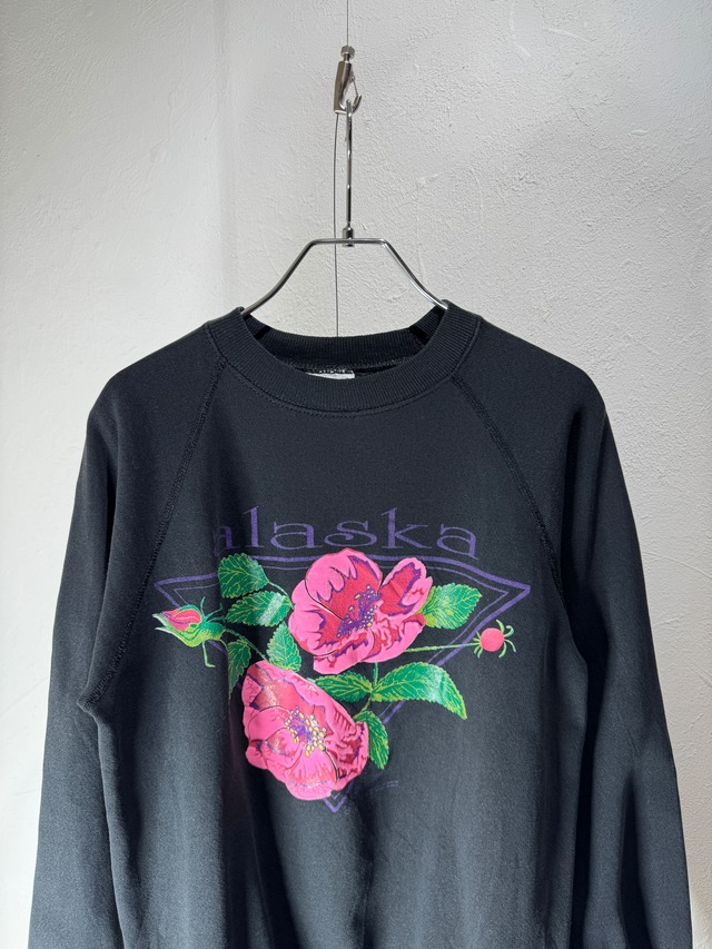 80’s USA Made “Alaska Arctic Rose” Art Sweatshirt