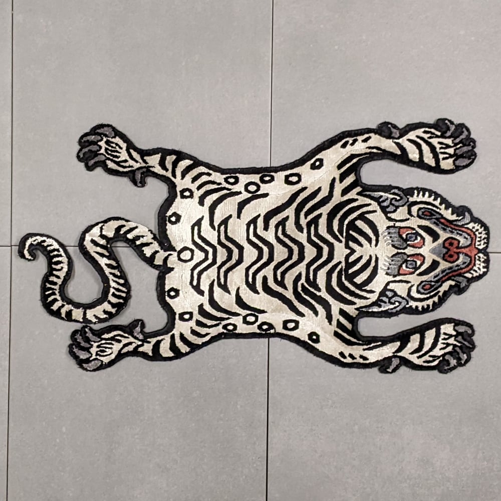 Tibetan Tiger Rug (XSサイズ シルク ナチュラルサンド 070) チベタン