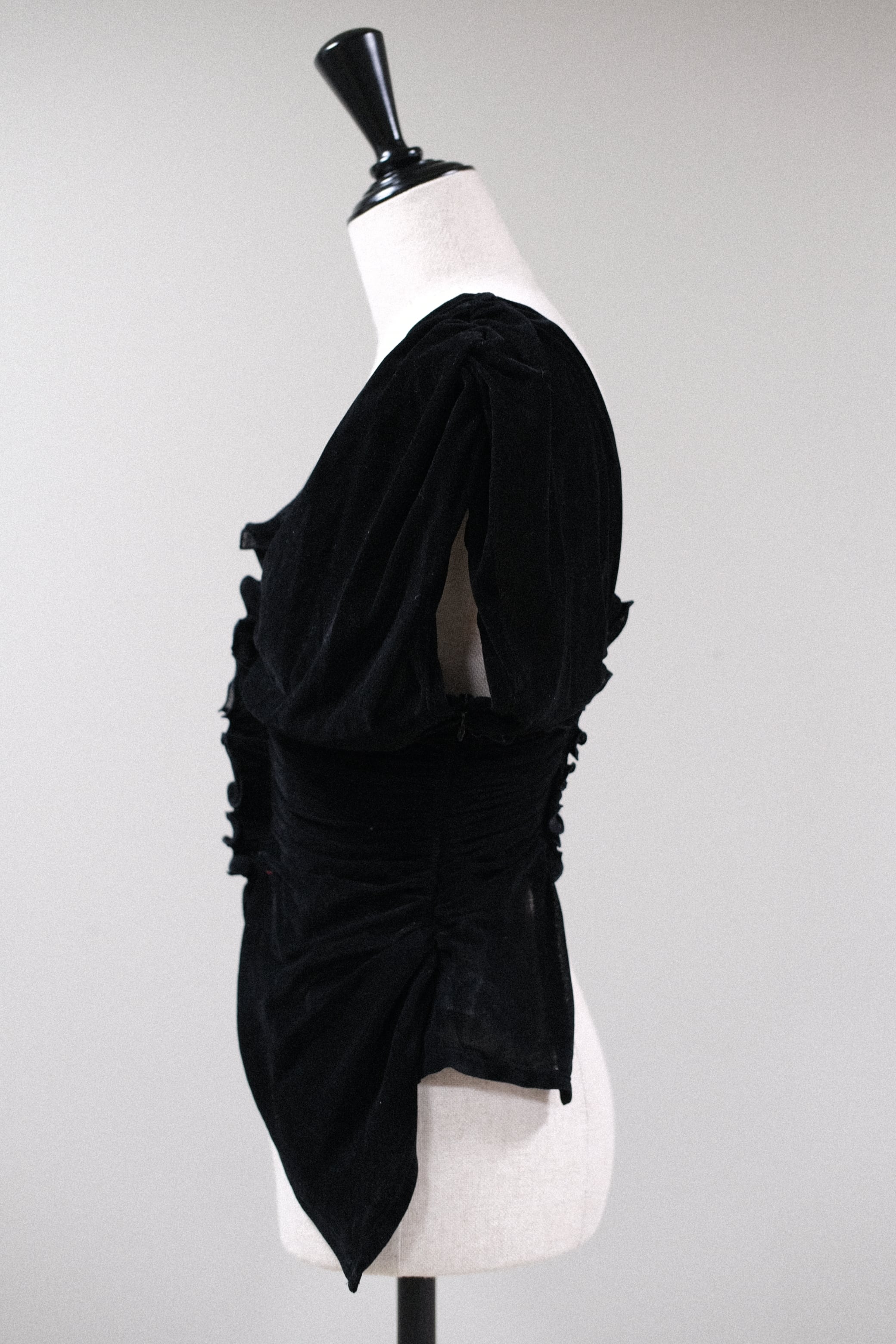 FETICO】VELVET TULLE SHIRRING TOP | loop
