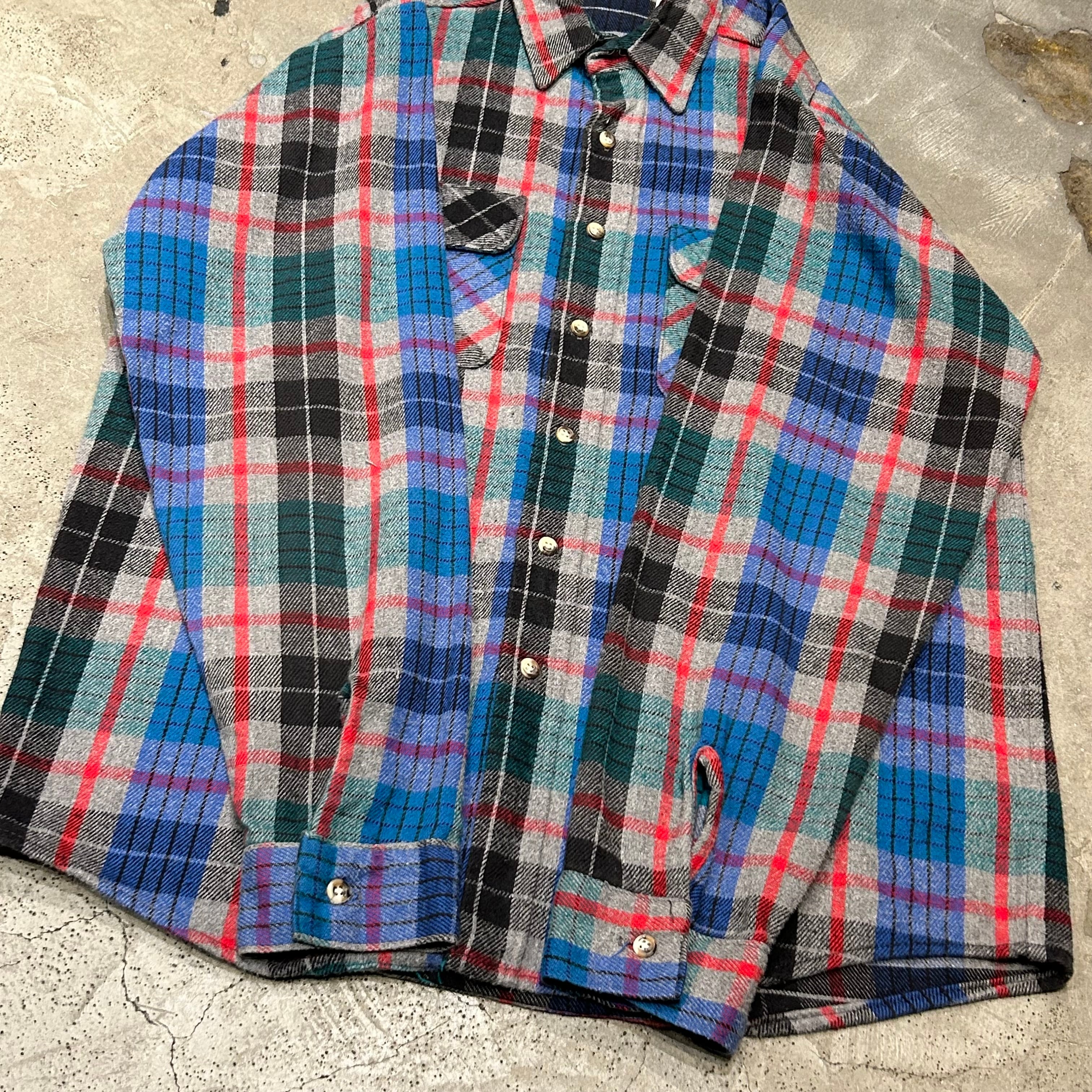 90s FIVE BROTHER COTTON FLANNEL SHIRTS SIZE TALLMAN L 