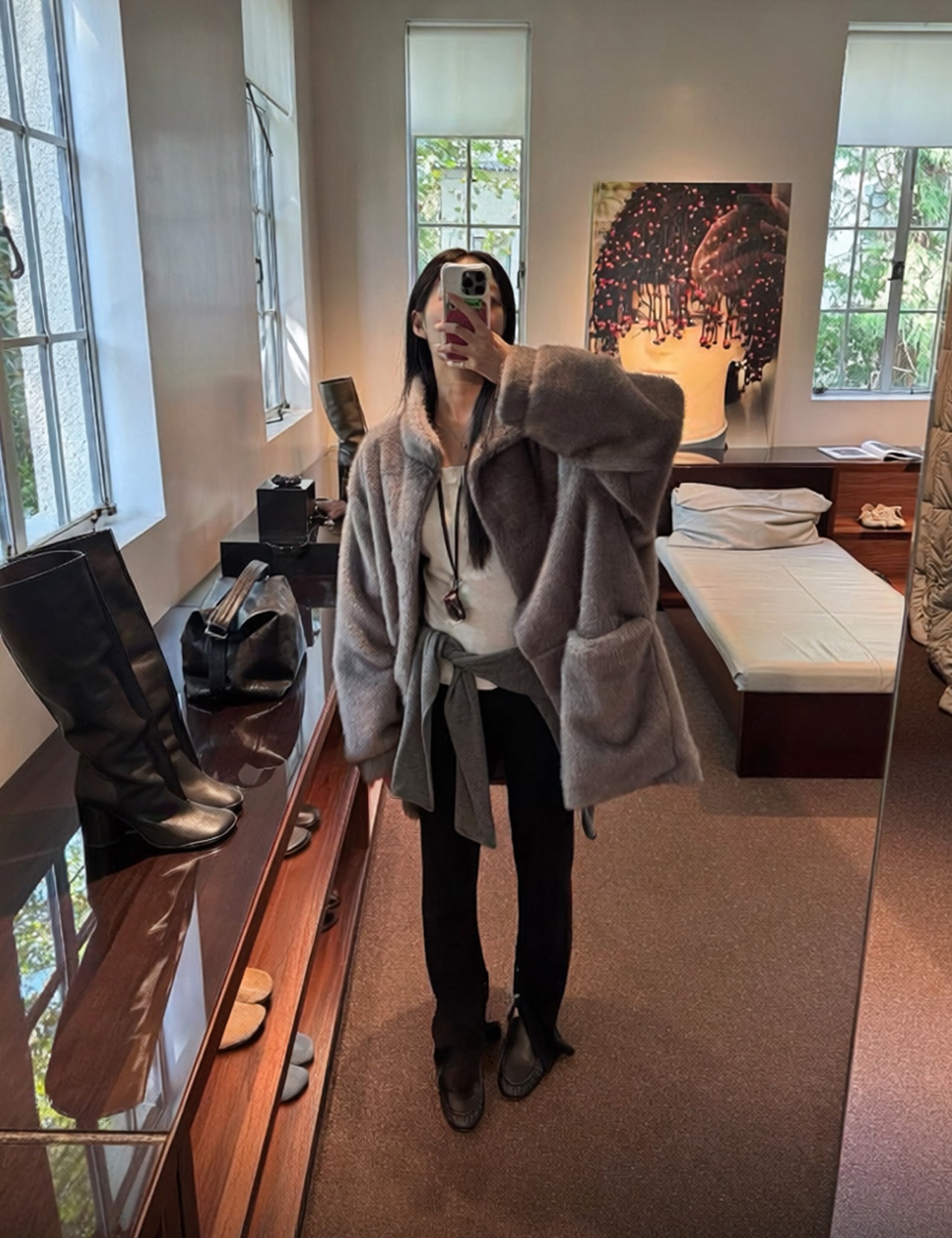 【新作5％OFF・3日間】Eco-Fur Half Coat_3colors