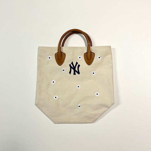 Flower Leather handle Tote