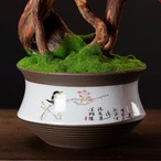 盆栽 赤いカエデの葉 人工盆栽 人工観葉 35cm×55cm フェイクグリーン フェイクプランター 初心者 置き物 オブジェ ポットオーナメント プレゼント