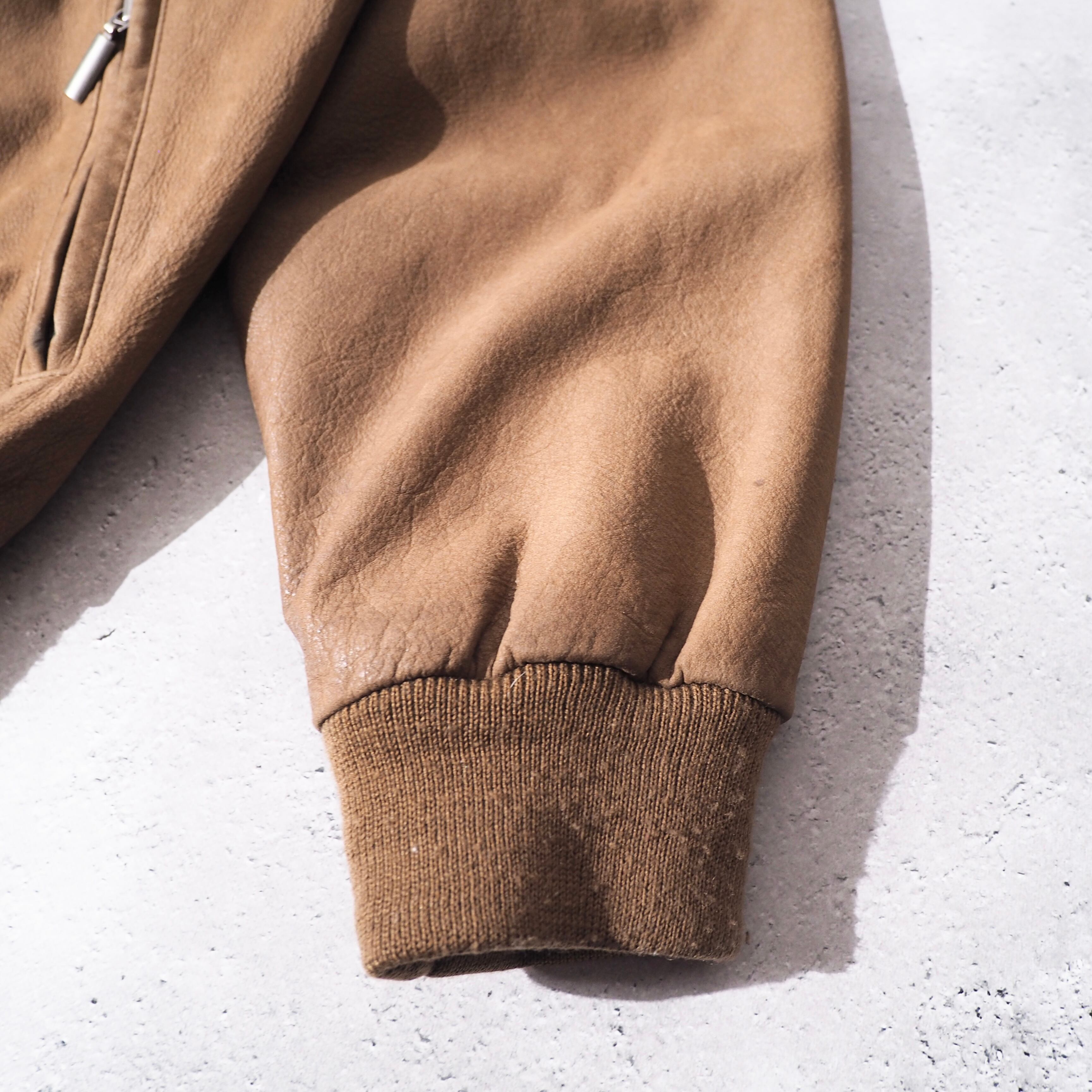 ” West Bury ” ” Cowhide nubuck leather ” Driver's full zip jacket