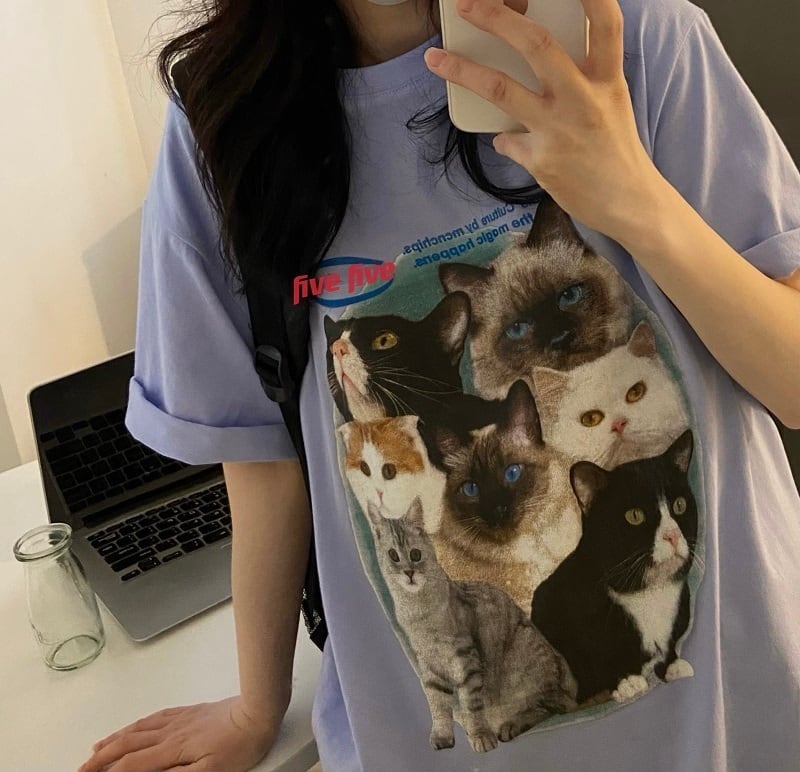 全3色♡ビッグ猫Tシャツ♡ | tsumugustore powered by BASE