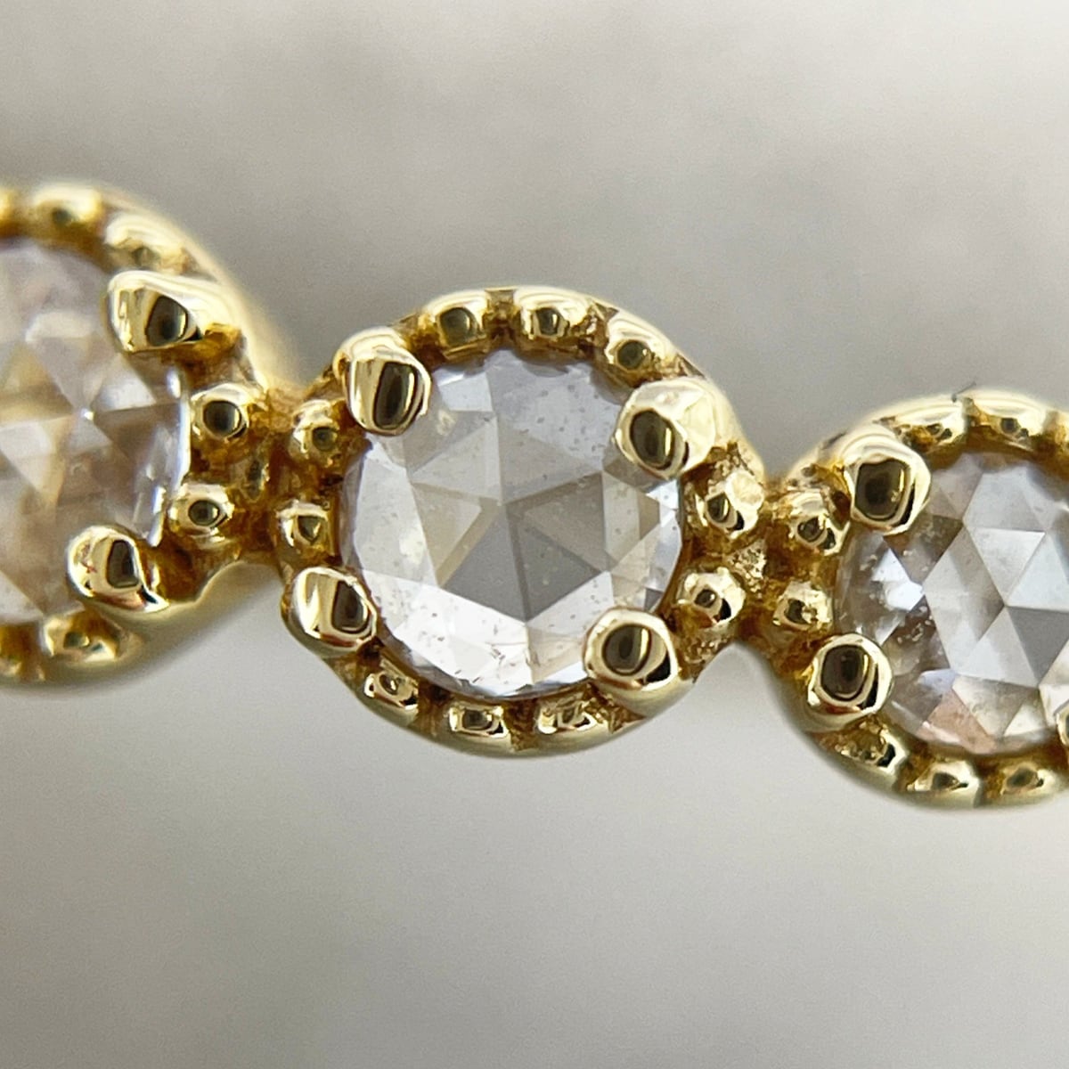K18YG 0.25ct ローズカットダイヤモンドリング K18YG 0.25ct ローズカットダイヤモンドリング