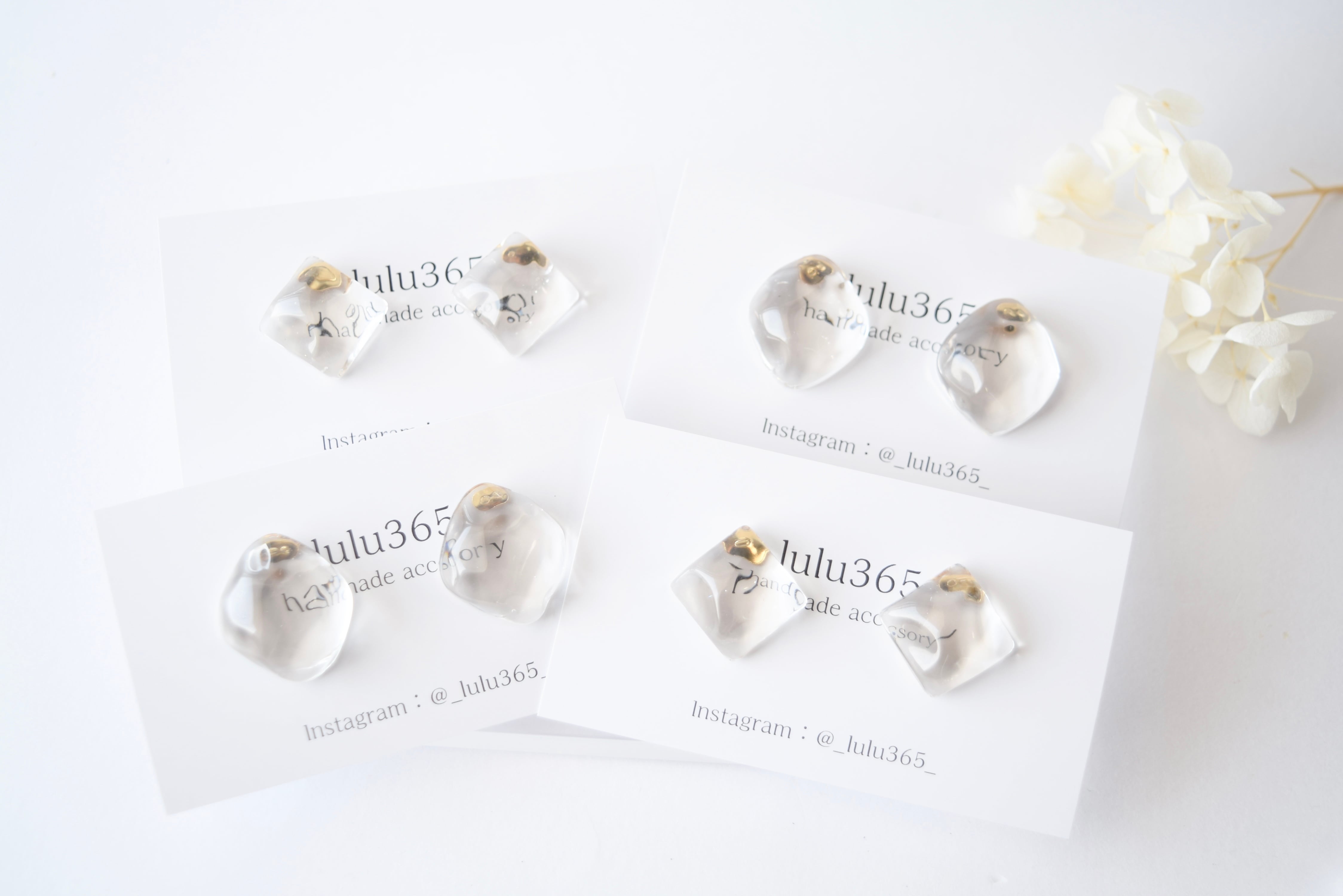 とろける氷ピアス 透明クリア 夏 サージカルステンレス 金属アレルギー  