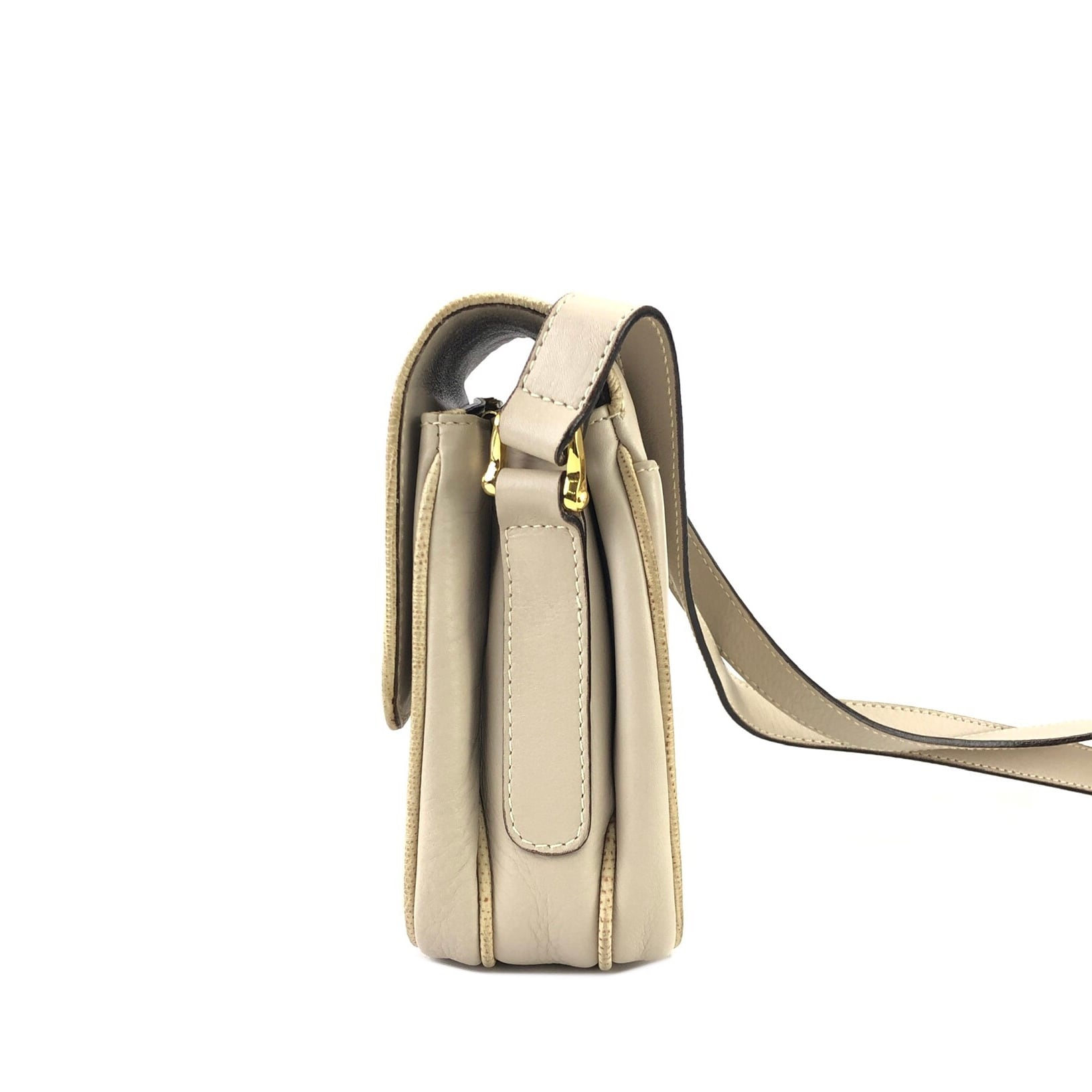 CELINE セリーヌ トリオンフ レザー リザード型押し パイピング クロス