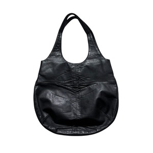 AGNES B. black leather hand bag