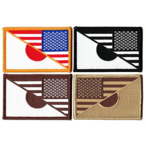 自衛隊グッズ ワッペン 国旗 星条旗×日の丸 6×9 ベルクロ付 全4種 「燦吉 さんきち SANKICHI」