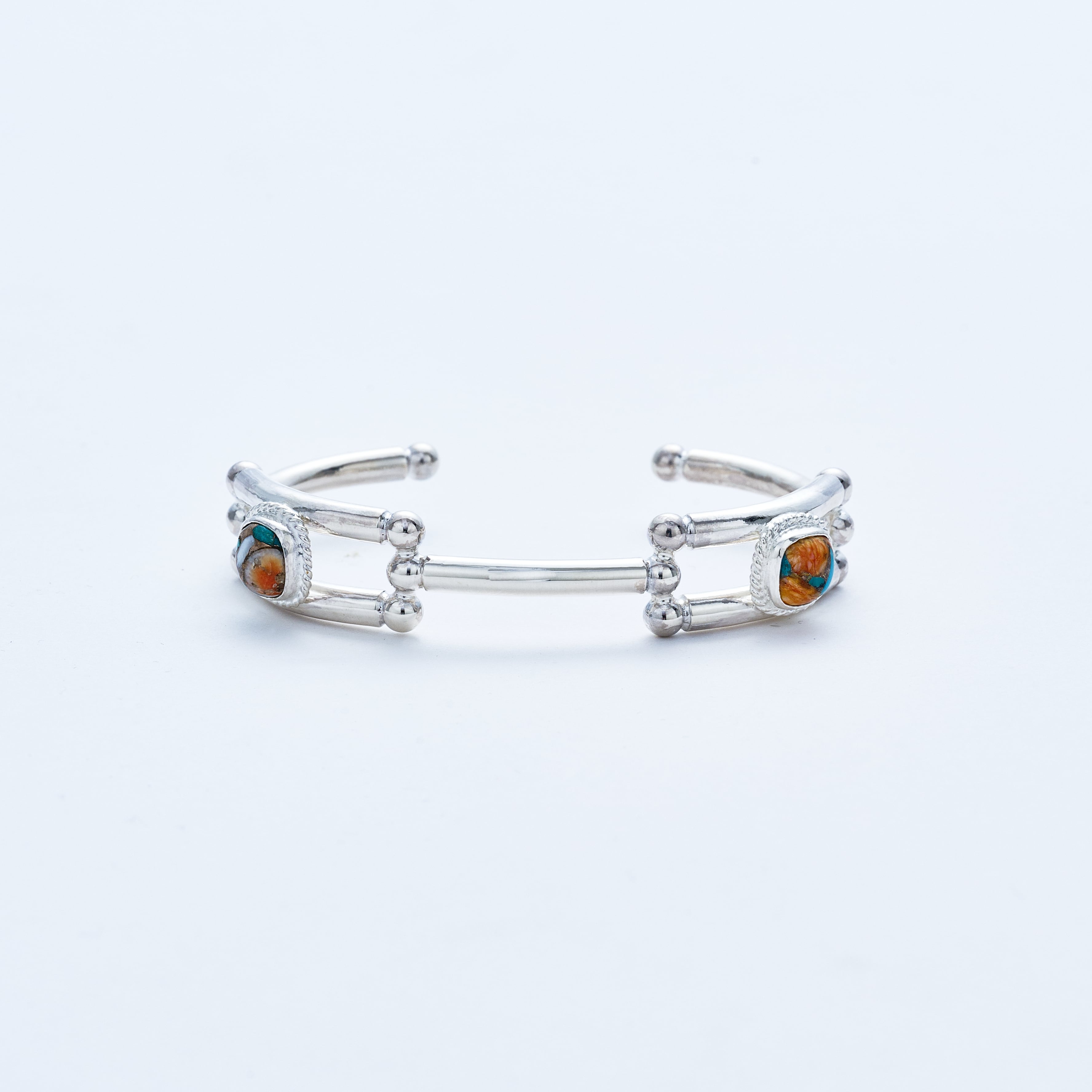 BN-094 Beastplate Bangle (Double copper turquoise)