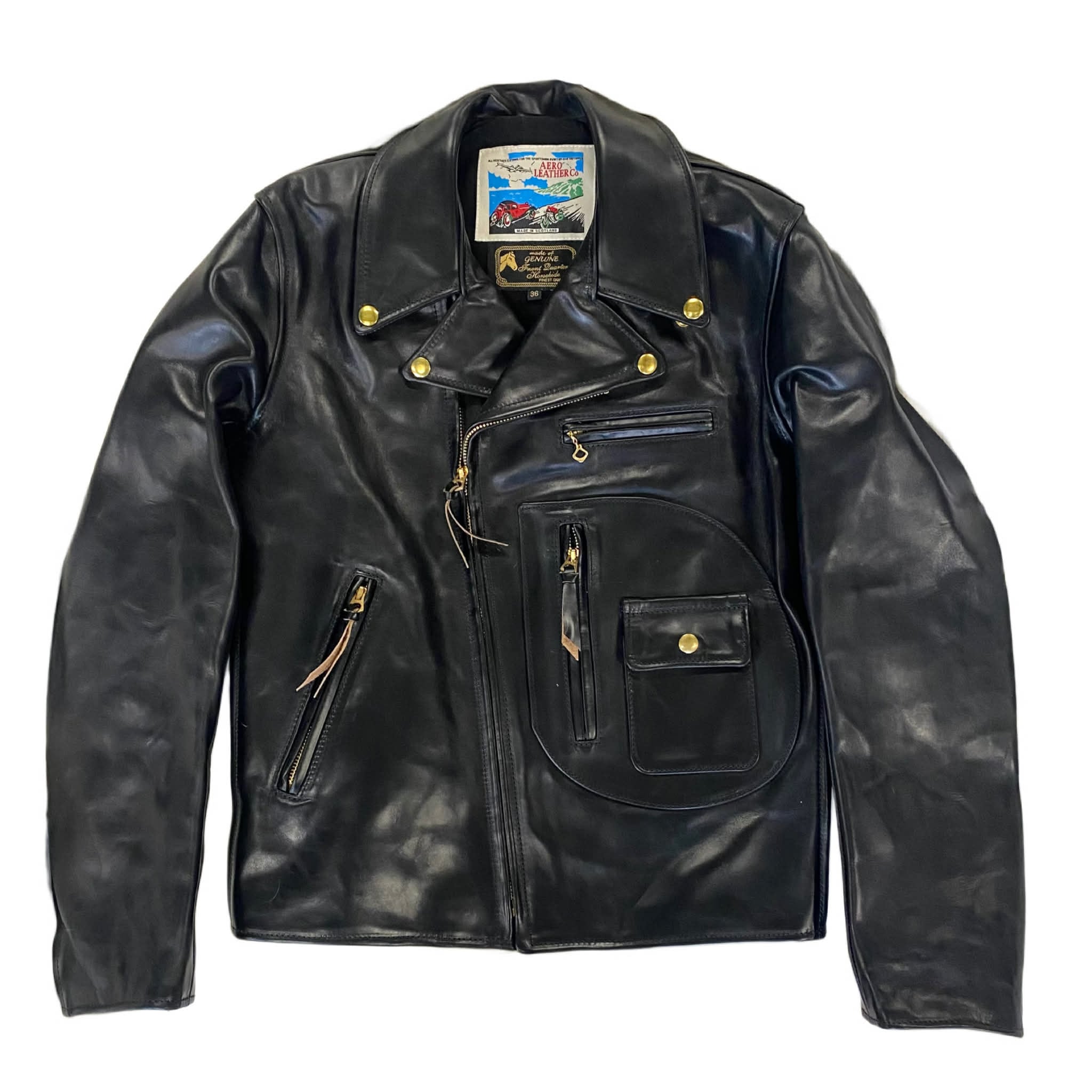 【Luise】エアロレザー スエードジャケット ゴールデンイエロー 36 Lewis Leathers ルイスレザー サイクロン カスタム レザー ダブル