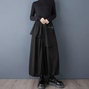 レイヤード風 ジップ ロングスカート 00313