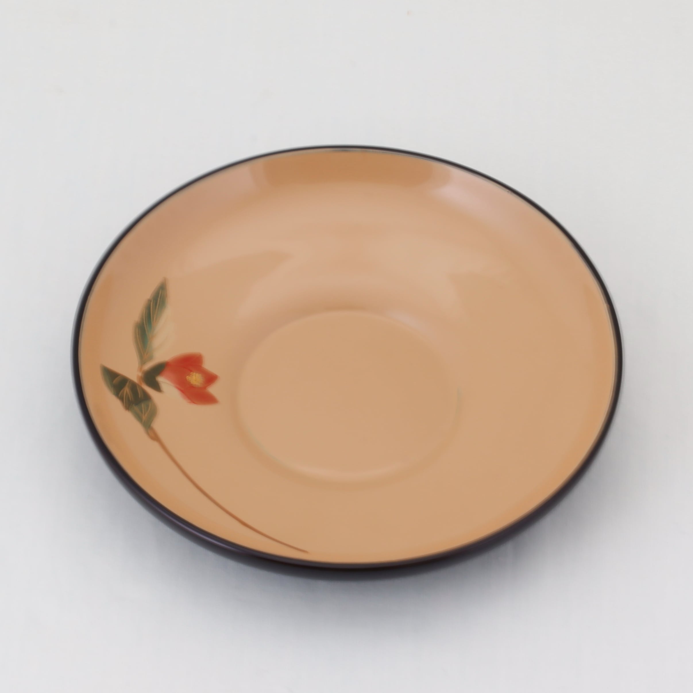1603 輪島塗 茶托／黒内白塗／草花絵替わり蒔絵／五枚組 | 輪島塗 加藤