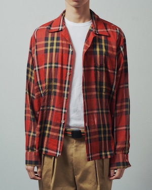【美品】60s special Vintage check shirt red made in USA about 17H / 60年代 スペシャル ヴィンテージ チェック シャツ 実寸サイズ17H 実寸XL アメリカ製 レッド 極上生地