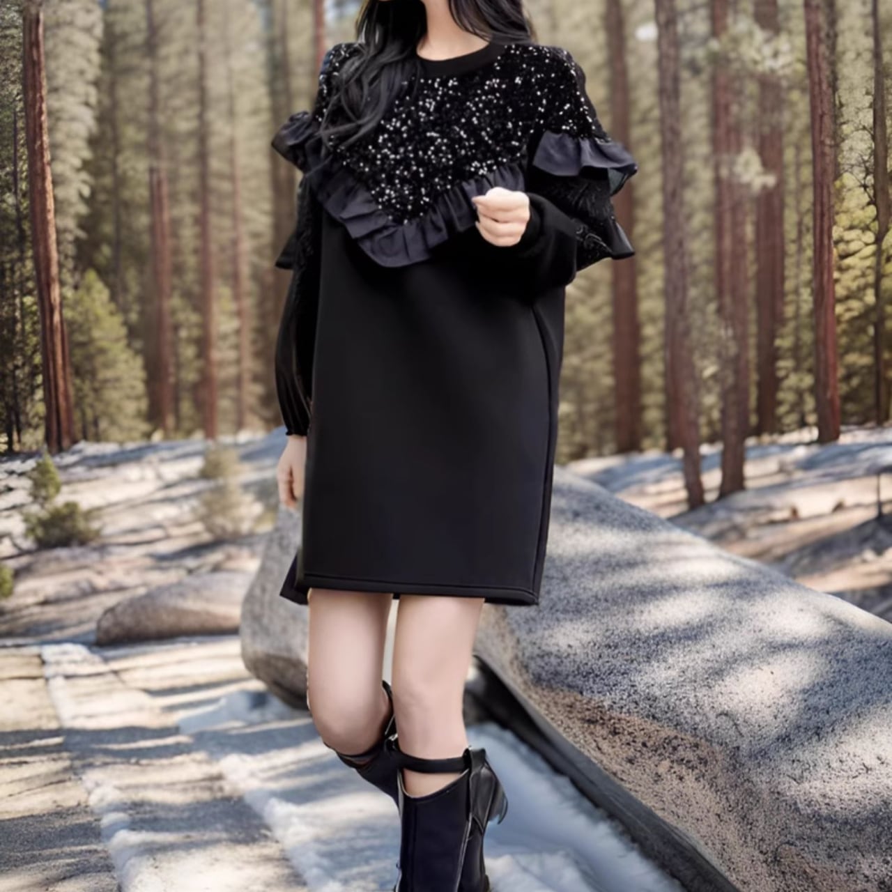 Frill Sequin Decor Mini Onepirce L00491