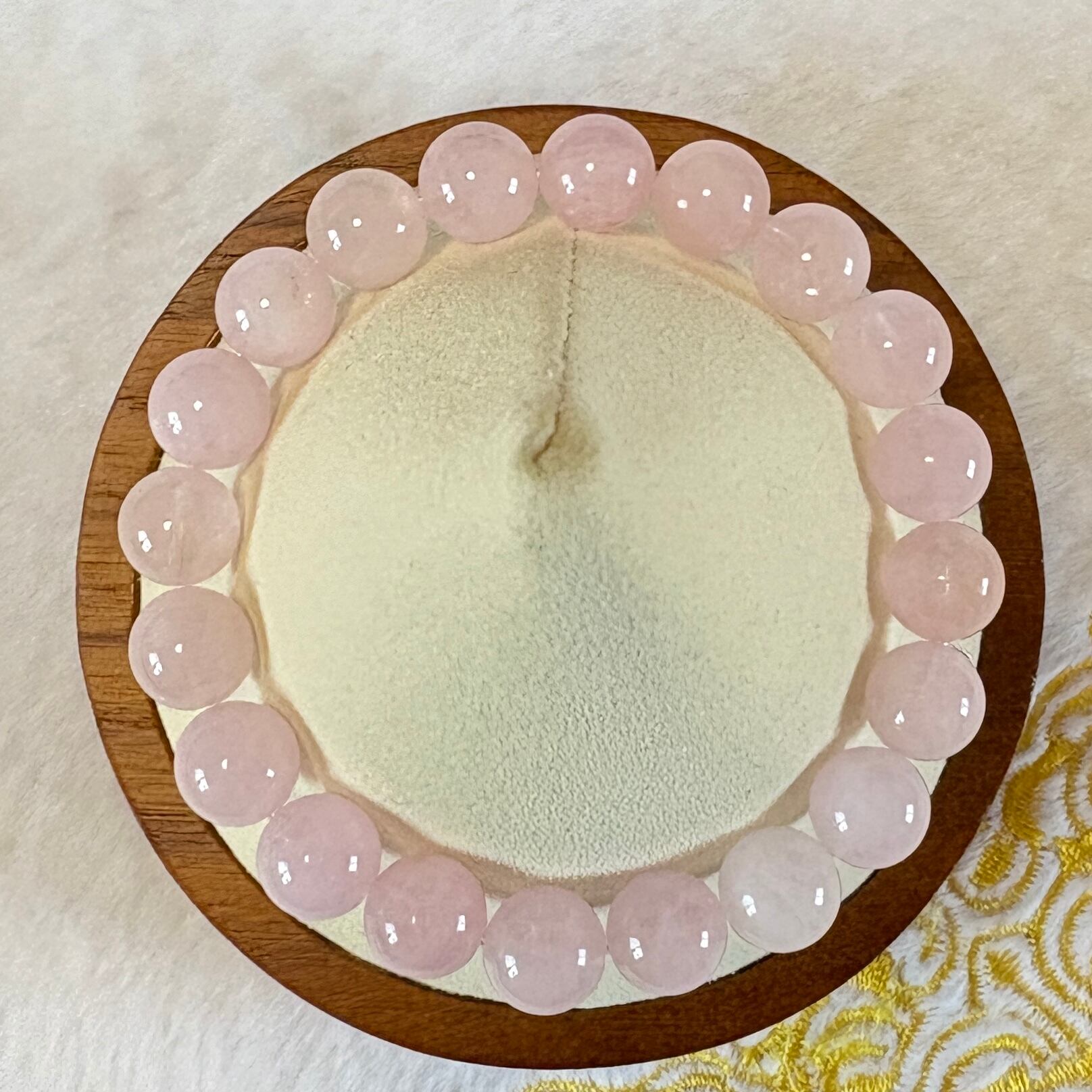 【1点もの】モルガナイト ブラジル産 ブレスレット9mm内周15.5cm|淡いピンクの天然石|心を整えるやさしい輝き