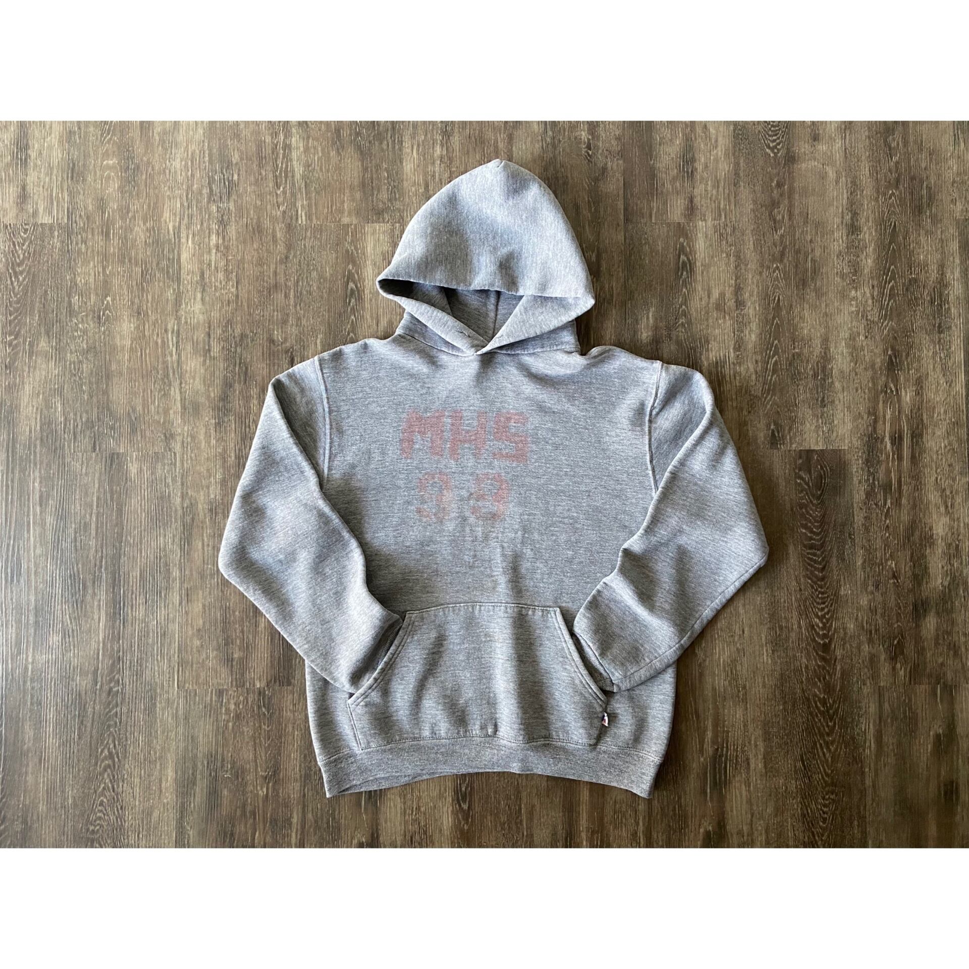 80s- “RUSSELL ATHLETIC” college sweat parka 染み込みプリント ...
