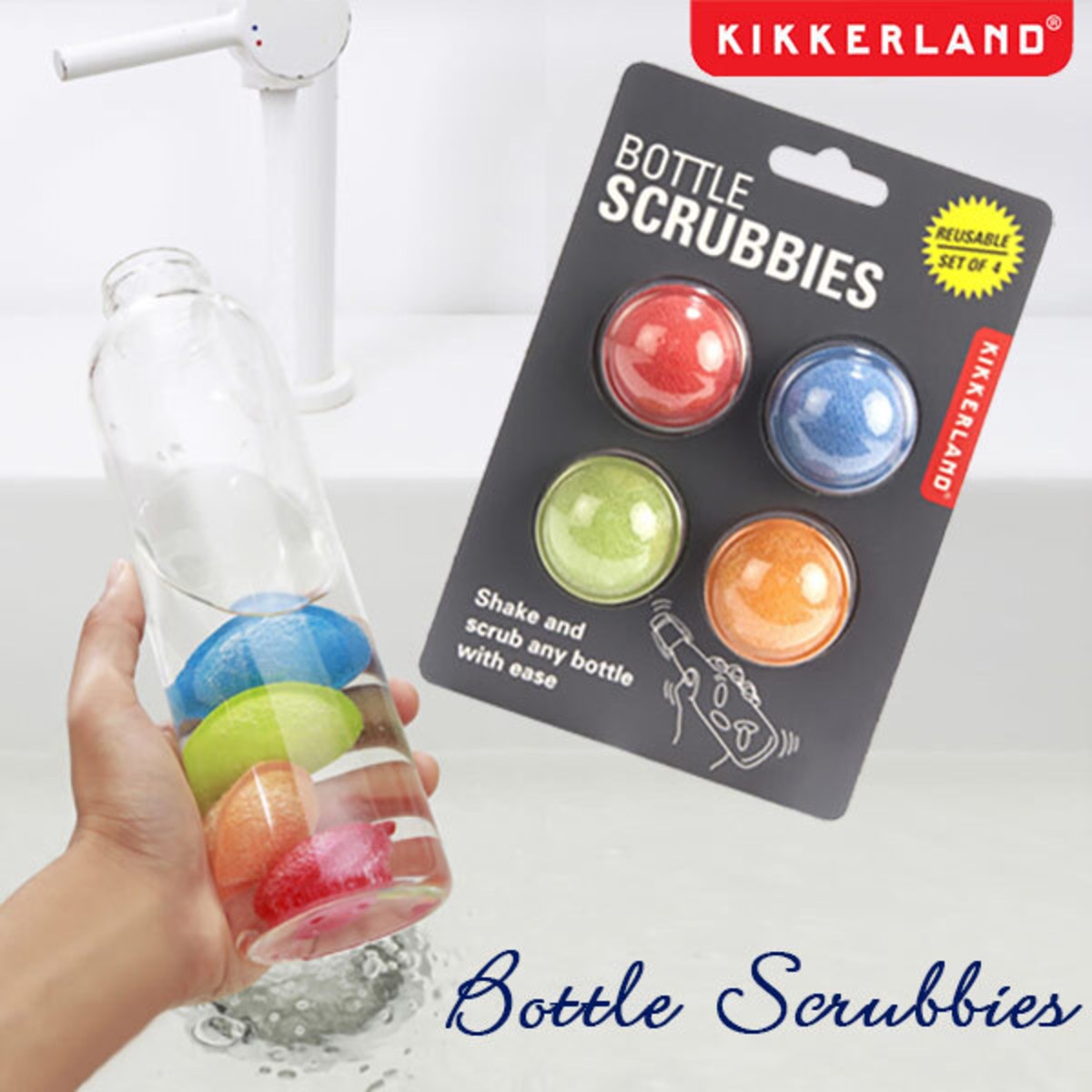 Bottle Scrubbies ボトルスクラビーズ 4個入 スポンジ キッカーランド KIKKERLAND | hutte