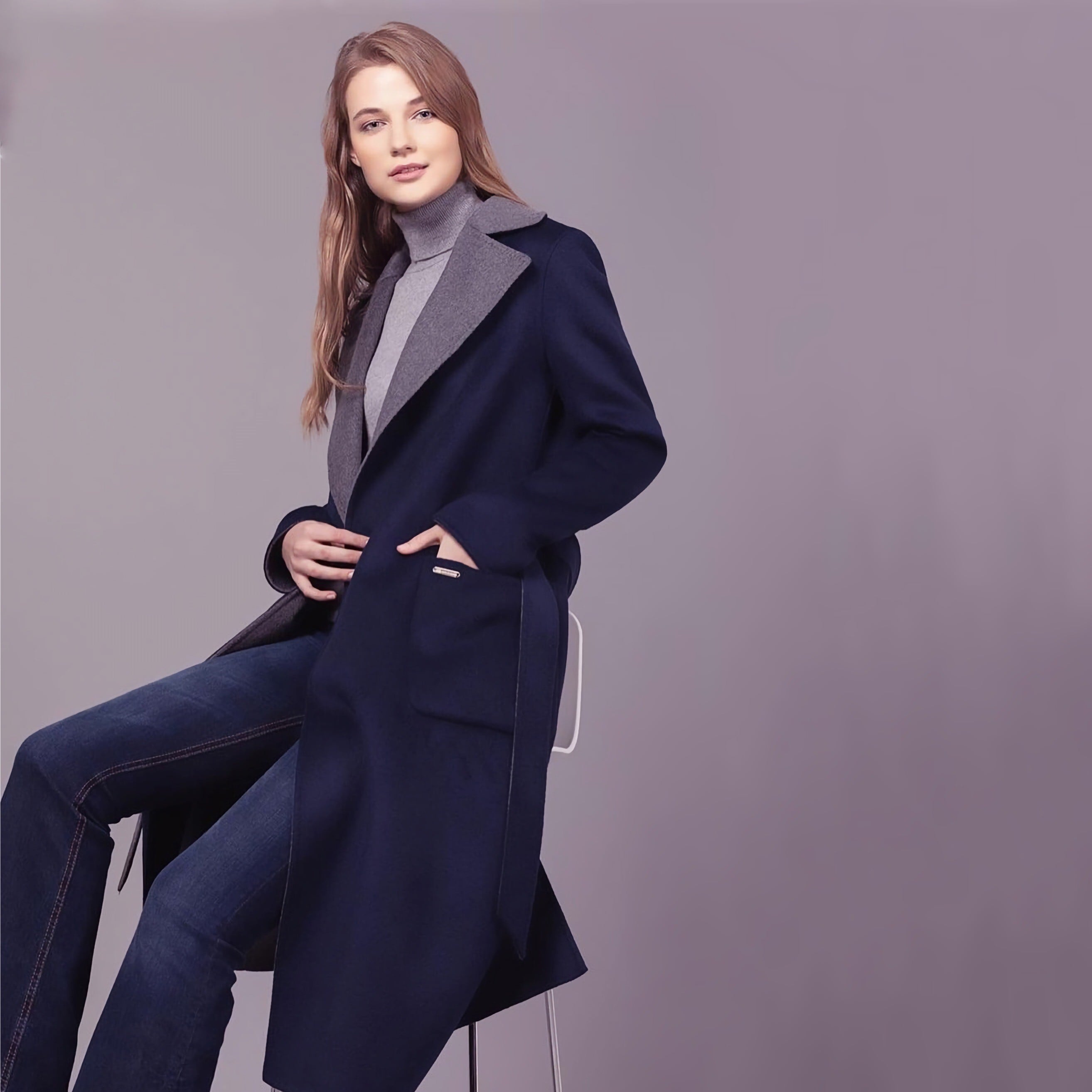 GOBI CASHMERE G11-16ch012-70-2-1 / ゴビカシミヤ- コート - ネイビー ...