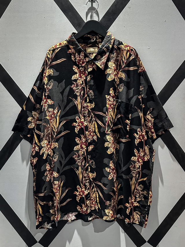 【X VINTAGE】"NATURAL ISSUES" Botanical Total Pattern Loose S/S Shirt