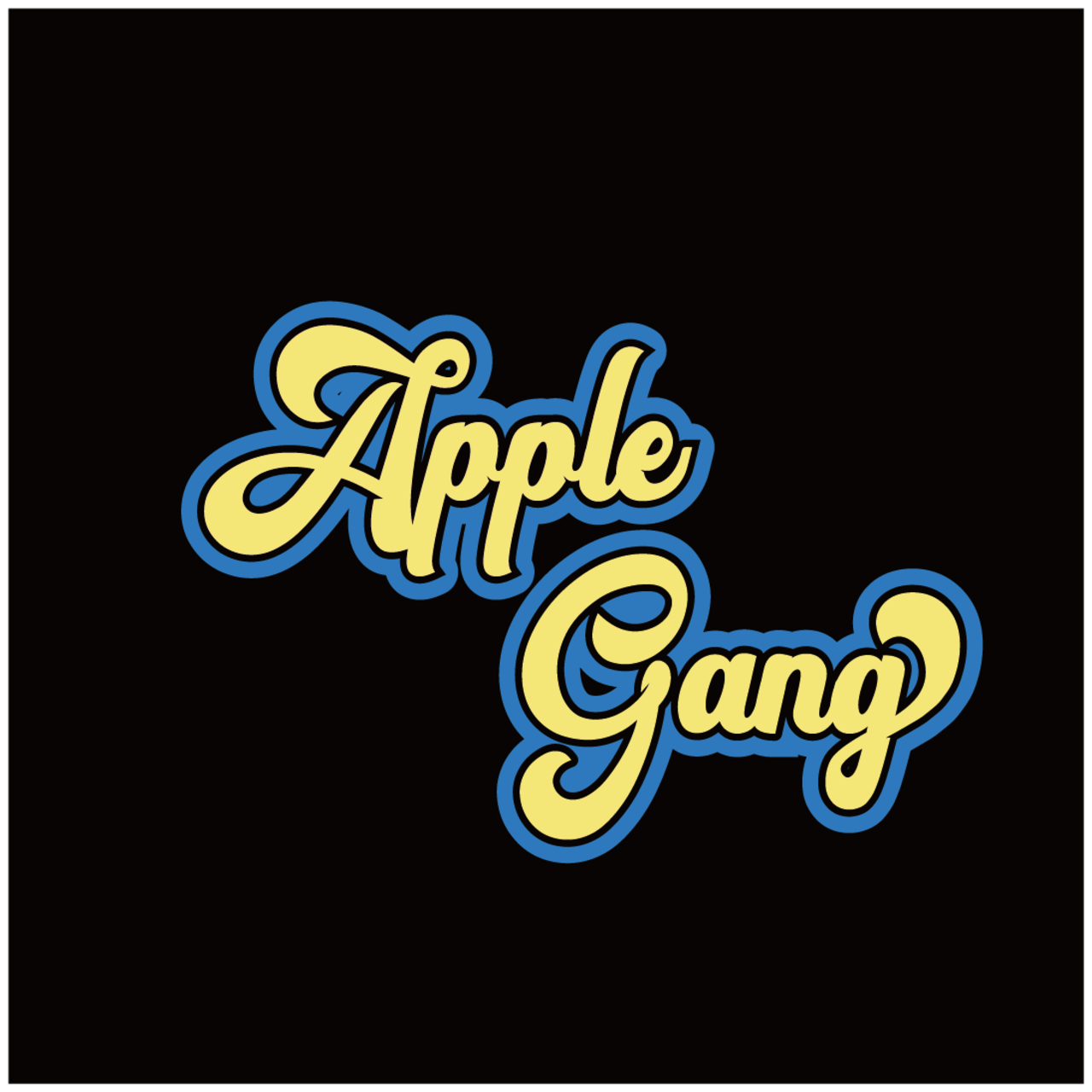 APPLEGANGポップロゴT クリーム×スカイブルー