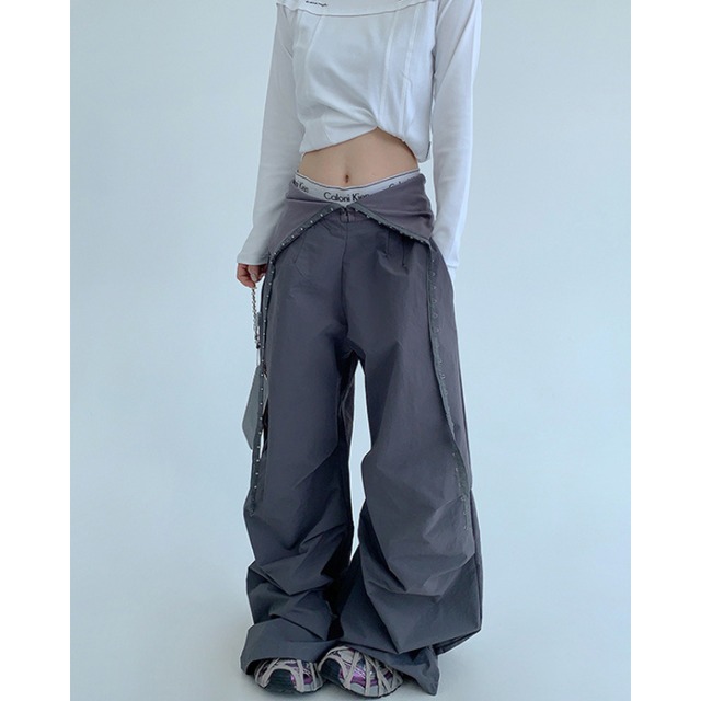 waist design gray pants　ウエストデザイングレーパンツ　J1313