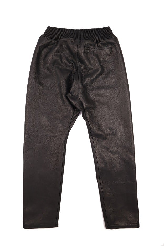 MOSSIR ブラックレザーパンツ ウエストゴム MOSSIR(モシール)～