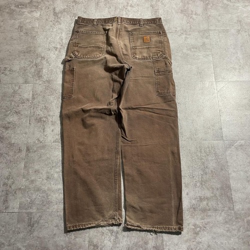 USA生地製 ダークブラウン ダブルニー Carhartt B136 36×32 詳細写真3