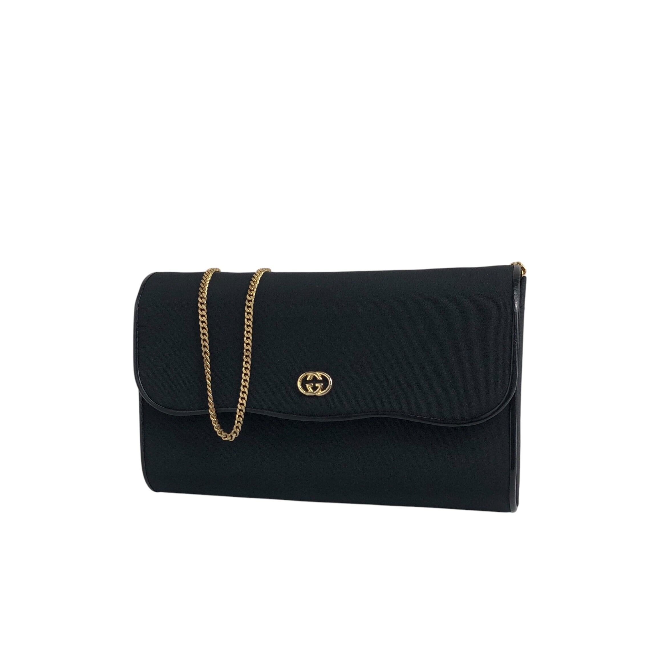 GUCCI グッチ ショルダーバッグ ブラック インターロッキング ナイロン