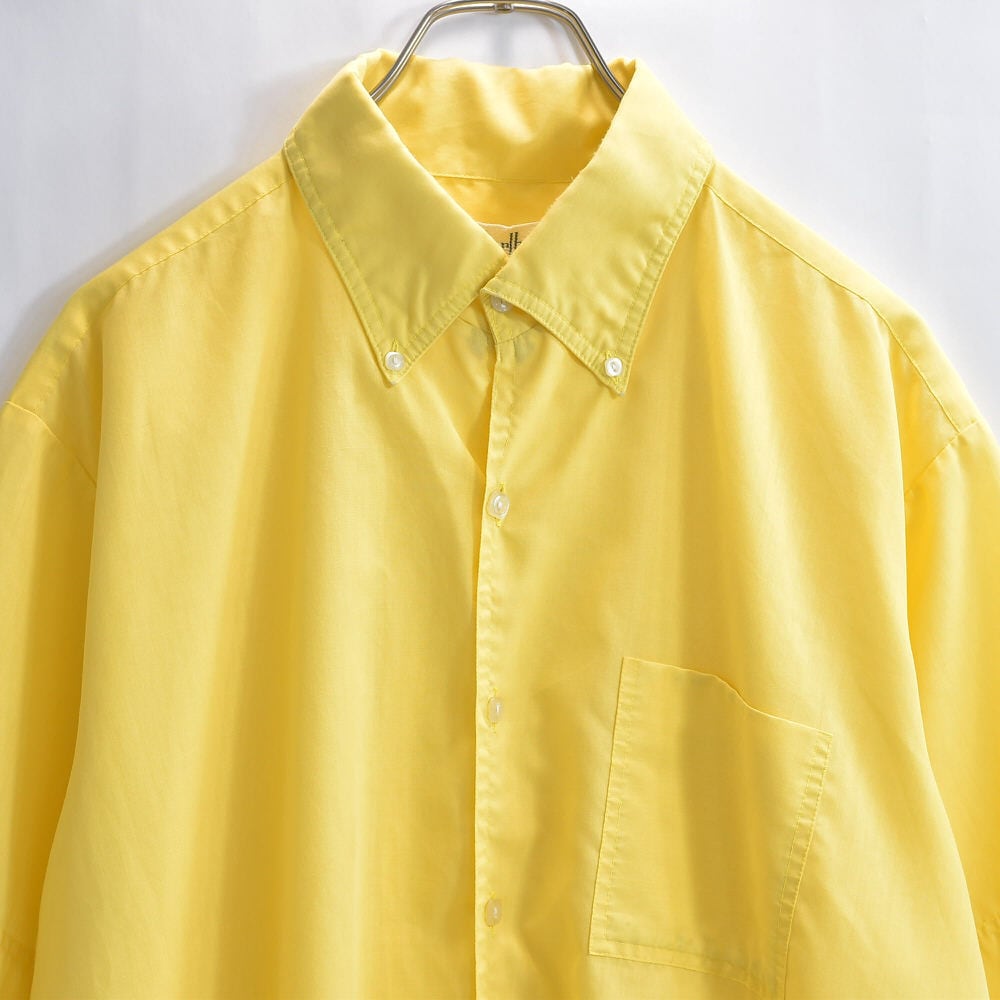 古着 ビンテージ 70s テロテロ イエロー ゴールド 半袖 シャツ 美品 希少 L/古着 マルボロ 半袖 シャツ メンズ 70s 黄系 イエロー 25jun14 中古