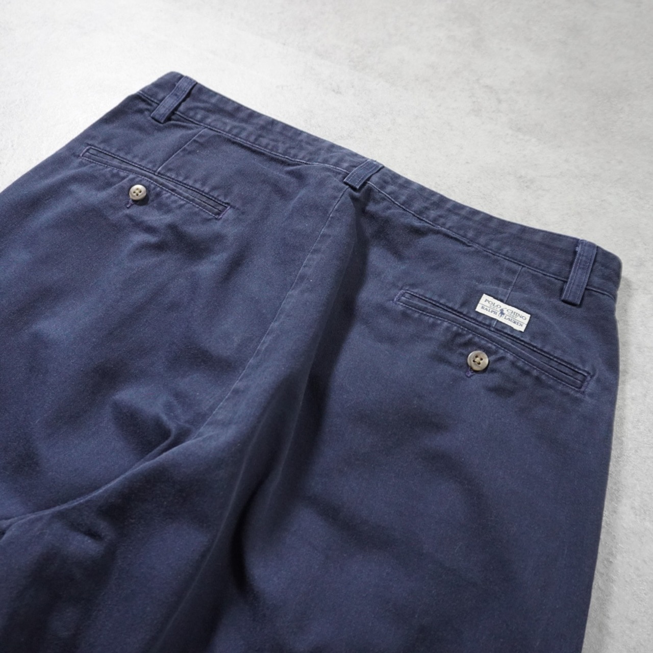 90s Polo by Ralph Lauren POLO CHINO ANDREW "made in USA" navy W34L32 古着 - 8