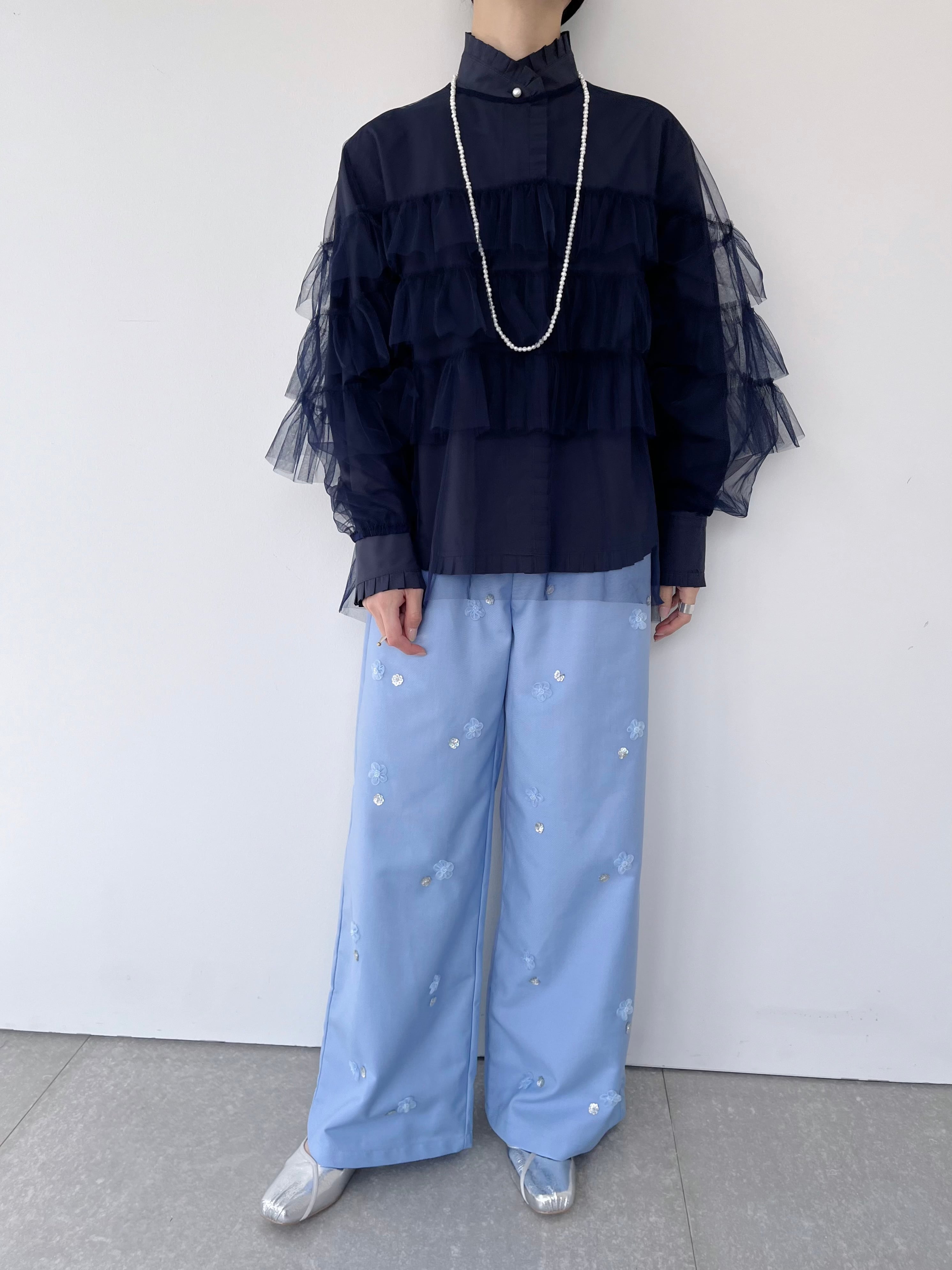 差がつく服【Sister Jane】DREAM コーンフラワー装飾パンツ DREAM sister jane Cornflower Embellished Trousers | KOKO