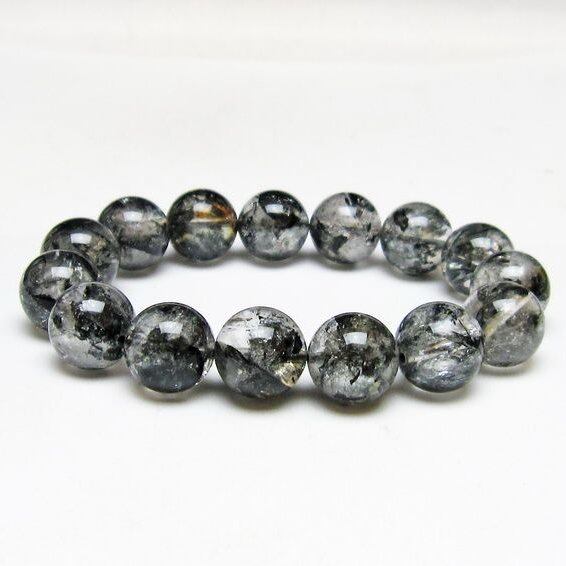 ブラックエレスチャルクォーツ ブレスレット 15mm 一点物 111-53843