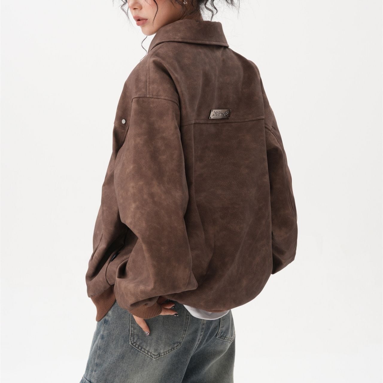 バックプレートデザインスエードライクジャケット 3col R01105