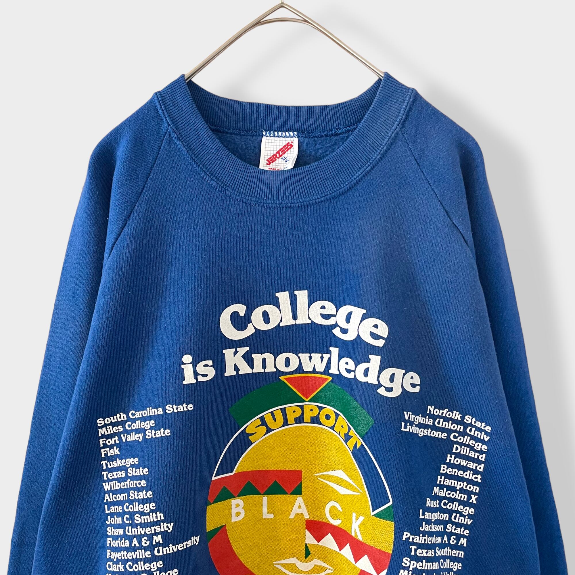 【JERZEES】80s USA製 カレッジ 大学名 レトロ プリント スウェット ラグランスリーブ オールド ヴィンテージ X-LARGE US古着  | 古着屋手ぶらがbest powered by BASE