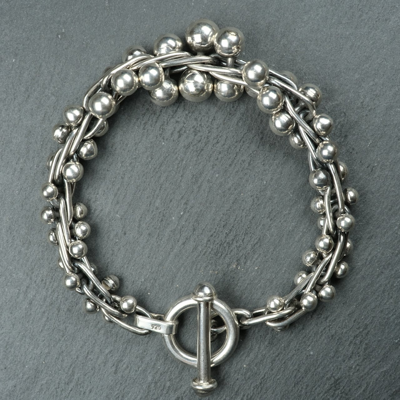 メキシコ タスコ製 シルバー925 スーパーワイドDNAブレスレット/軽研磨仕上げ