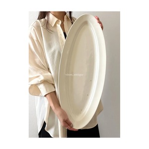 Sarreguemines    サルグミンヌ /  白釉の美しいポワソン皿