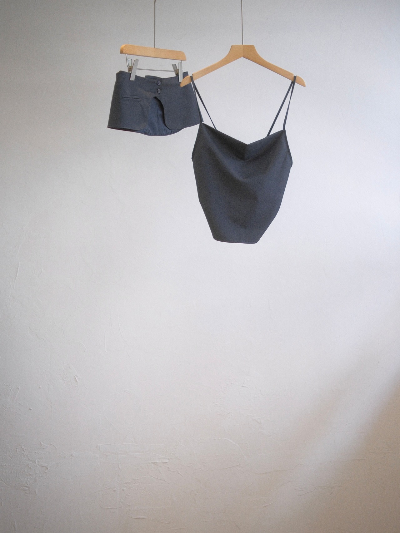 Layered Bustier with Waist Piece Set / CHARCOAL - 1